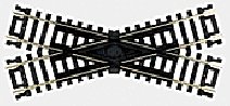Snap Track Crossing -- 30 Degrees, Nickel-Silver Rail, Black Ties, HO, Atlas Model Railroad Co. 839