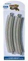 Curved Track with Nickel Silver Rail, Gray Roadbed, Concrete Ties - E-Z Trac -- 18′ 45.7cm , HO, Bachmann Industries 44701