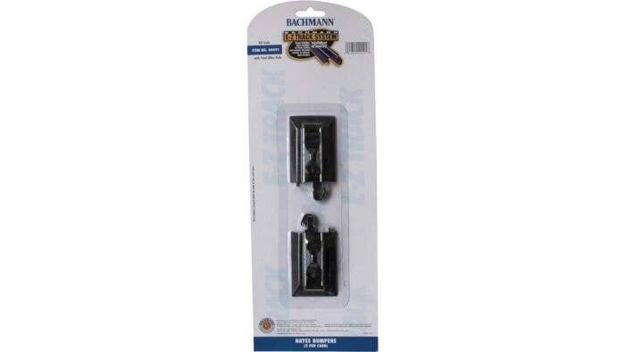 E-Z Track(R) w/Steel Rail & Black Roadbed -- Hayes Wheel Stops (Track Bumpers) pkg(2), HO, Bachmann Industries 44491