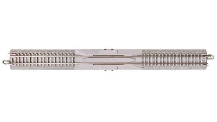 Straight Terminal Rerailer w/Nickel Silver Rail & Concrete Ties - E-Z Track(R) -- 10′ 25.4cm, N, Bachmann Industries 44020