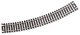 Code 100 Curved Snap-Track(R) Nickel-Silver Rail -- 18′ Radius (Black Ties) pkg(6), HO, Atlas Model Railroad Co. 833