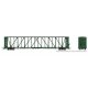 NSC 73′ Centerbeam Flatcar 6-Pack - Ready to Run -- BC Rail (green), HO, Rapido Trains Inc 174001