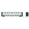 NSC 73′ Centerbeam Flatcar 6-Pack - Ready to Run -- BC Rail (green), HO, Rapido Trains Inc 174001