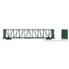 NSC 73′ Centerbeam Flatcar 6-Pack - Ready to Run -- BC Rail (green), HO, Rapido Trains Inc 174001