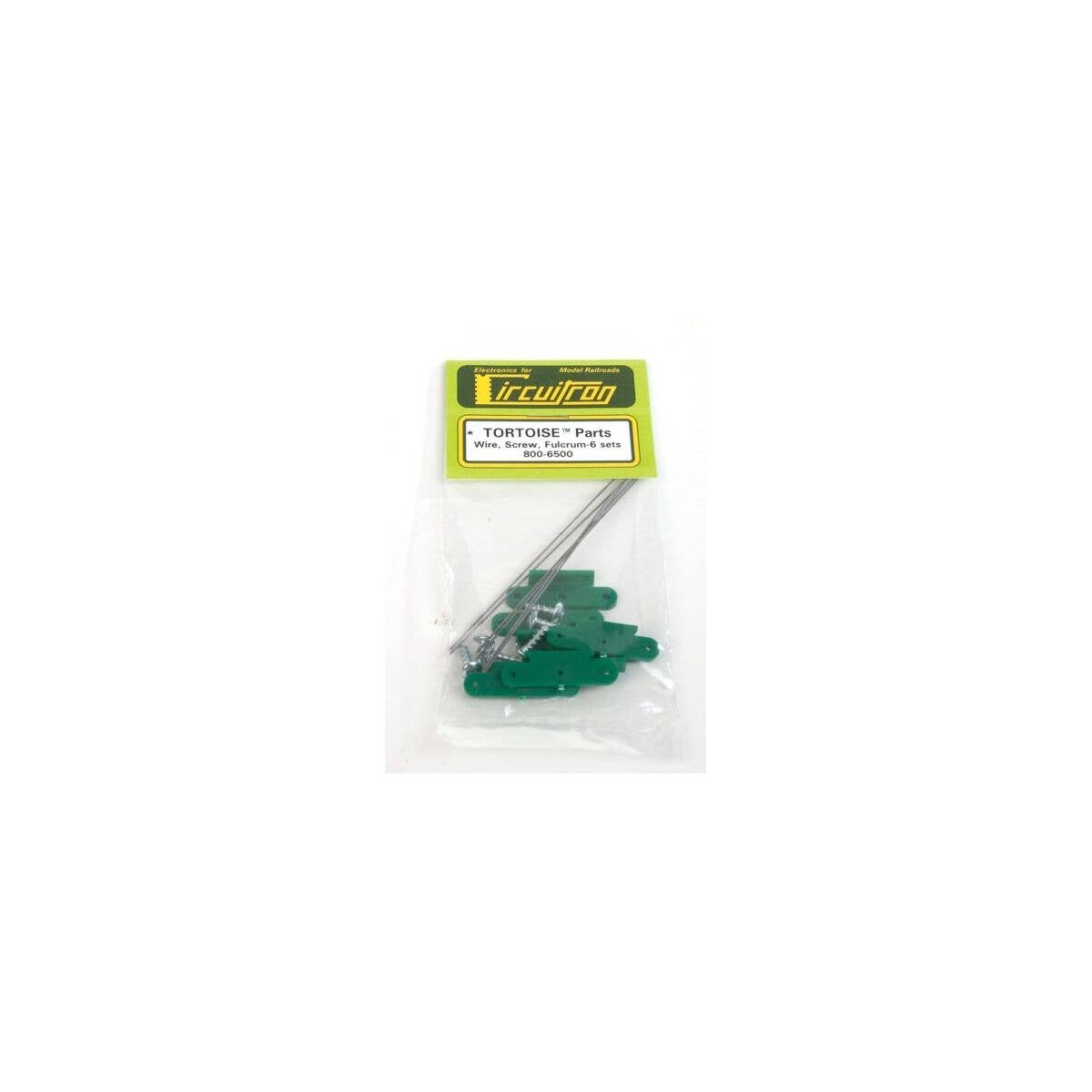 Tortoise(TM) Switch Machine Replacement Parts -- Spring Wire, Retaining Screws & Fulcrum - 6 S, All Scales, Circuitron 6500