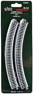 Curved Roadbed Track Section - Unitrack -- 45-Degree, 11′ 282mm Radius, N, Kato USA Inc 20110