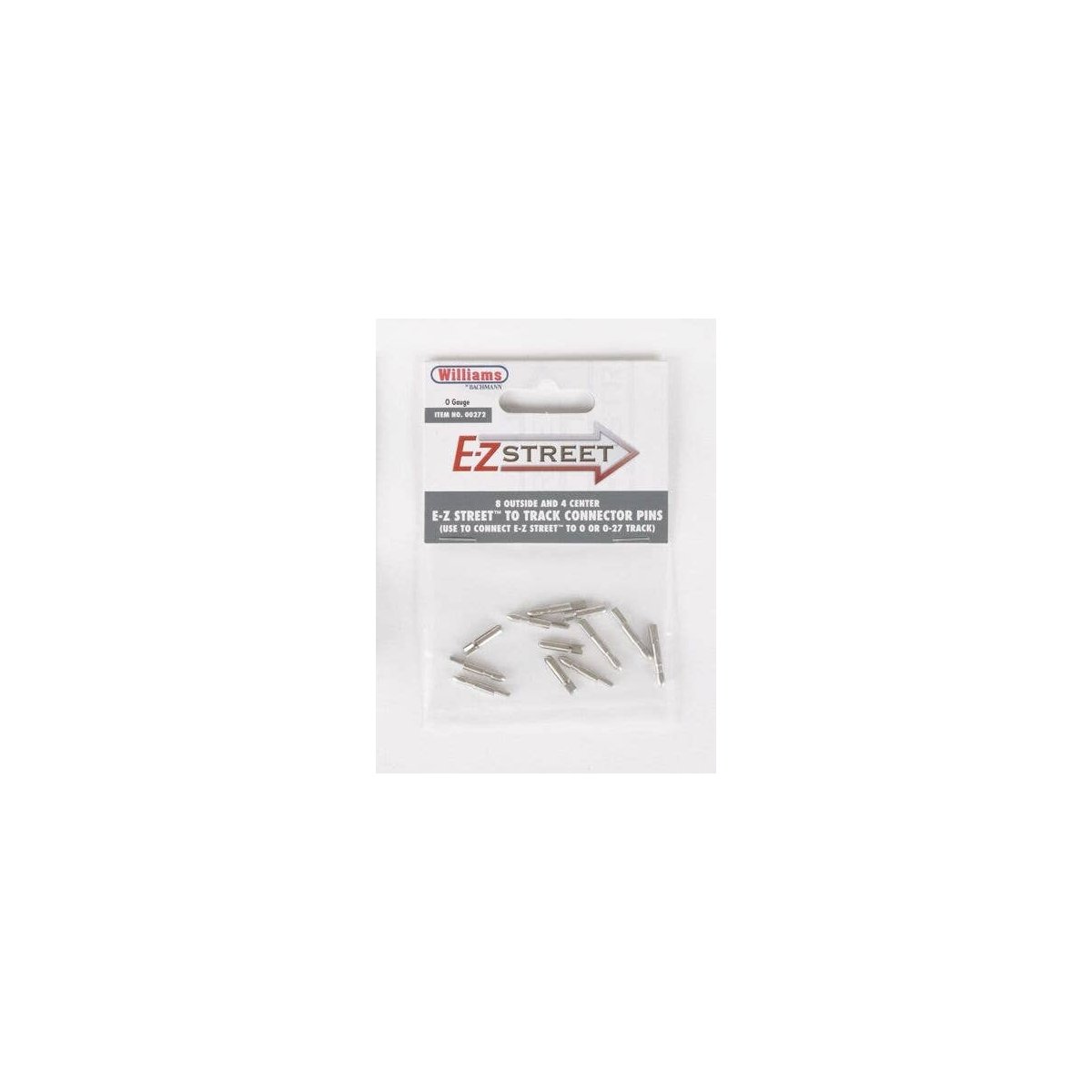 E-Z Street(TM) Accessory -- E-Z Street to 3-Rail Track Joiners/Track Pins pkg(8 Outer, 4 Inner), O, Bachmann Industries 272