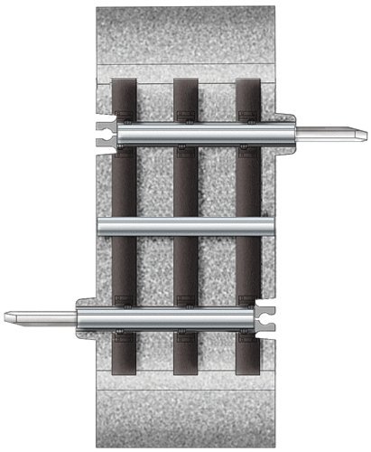 FasTrack(TM) Track w/Roadbed - 3-Rail -- 1-3/8′ Track Section w/Roadbed, O, Lionel 612073