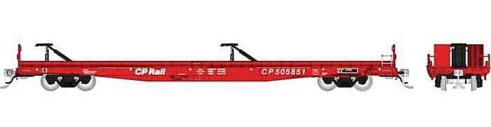 Marine Industries Piggyback Flatcar 6-Pack - Ready to Run -- Canadian Pacific Set 2 (Action Red), HO, Rapido Trains Inc 151004