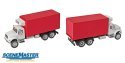 International(R) 4900 Dual-Axle Refrigerated Van - Assembled -- White Cab, Red Body, HO, Walthers SceneMaster 11391