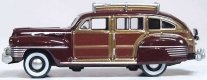 1942 Chrysler Town and Country Station Wagon - Assembled -- Regal Maroon Woody, HO, Oxford Diecast 87CB42001