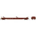 Vancouver Iron Works Piggyback Flatcar - Ready to Run -- Canadian National 1 (Boxcar Red), HO, Rapido Trains Inc 151001A