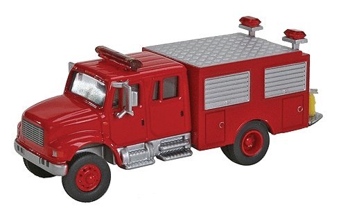 International(R) 4900 First Response Fire Truck - Assembled -- Red, HO, Walthers SceneMaster 11893