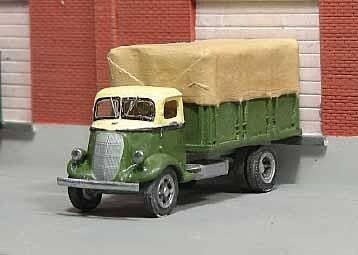 1937 Studebaker Stake Truck - Resin Kit -- Unpainted Resin Castings, HO, Sylvan Scale Models V369