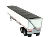 39′ Covered Grain Trailer - Assembled -- White with Black Tarp, HO, HO Logistics Replicas 469