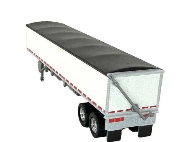 39′ Covered Grain Trailer - Assembled -- White with Black Tarp, HO, HO Logistics Replicas 469