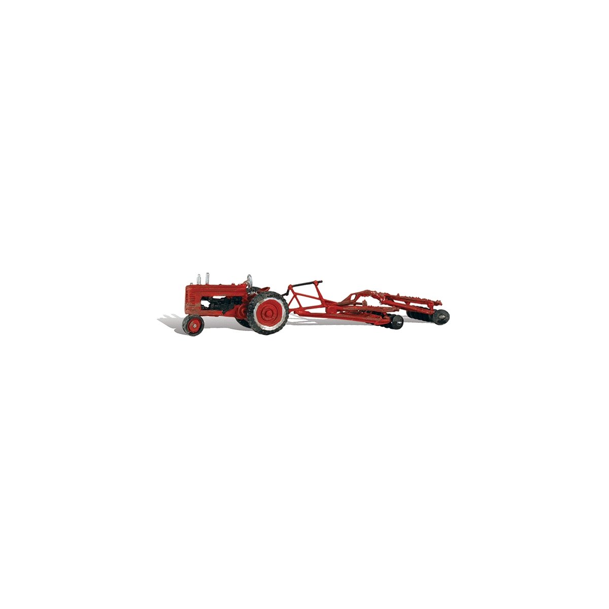 AutoScenes(R) - Assembled -- Farm Tractor & Disc, HO, Woodland Scenics 5564