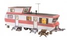 Double Decker Trailer - Built-&-Ready(R) Landmark Structures(R) -- White, Salmon, O, Woodland Scenics 5862