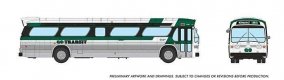 Mid-1960s - 1980s Suburban New Look Bus - Lighted - Assembled -- GO Transit 1046 (Late, green, HO, Rapido Trains Inc 753110
