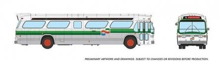 Mid-1960s - 1980s Suburban New Look Bus - Lighted - Assembled -- Golden Gate Transit 866 (whi, HO, Rapido Trains Inc 753112