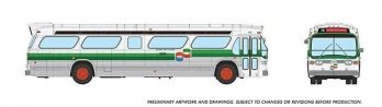 Mid-1960s - 1980s Suburban New Look Bus - Lighted - Assembled -- Golden Gate Transit 866 (whi, HO, Rapido Trains Inc 753112