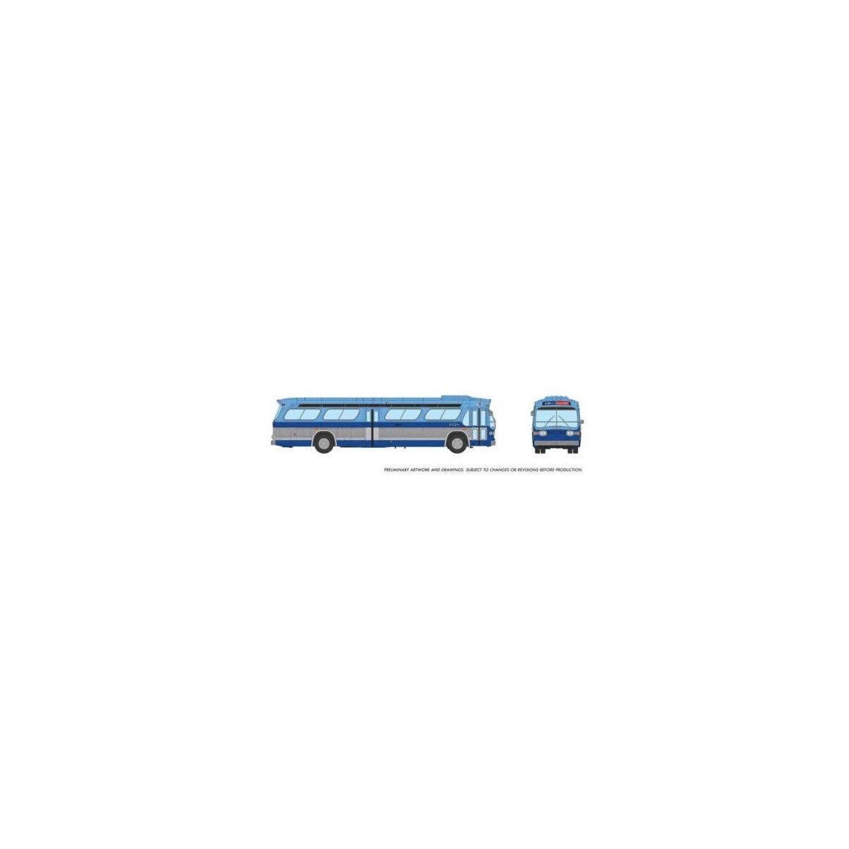 1959-1986 GM New Look/Fishbowl Bus - Deluxe Lighted - Assembled -- New York MTA 6428 (blue, s, HO, Rapido Trains Inc 753147