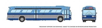1959-1986 GM New Look/Fishbowl Bus - Deluxe Lighted - Assembled -- New York MTA 6488 (blue, s, HO, Rapido Trains Inc 753149
