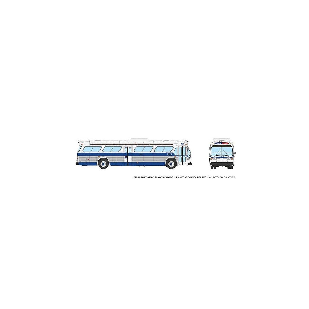 1959-1986 GM New Look/Fishbowl Bus - Deluxe Lighted - Assembled -- New York MTA 5375 (Blitz S, HO, Rapido Trains Inc 753152