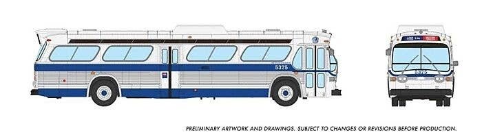 1959-1986 GM New Look/Fishbowl Bus - Deluxe Lighted - Assembled -- New York MTA 5375 (Blitz S, HO, Rapido Trains Inc 753152