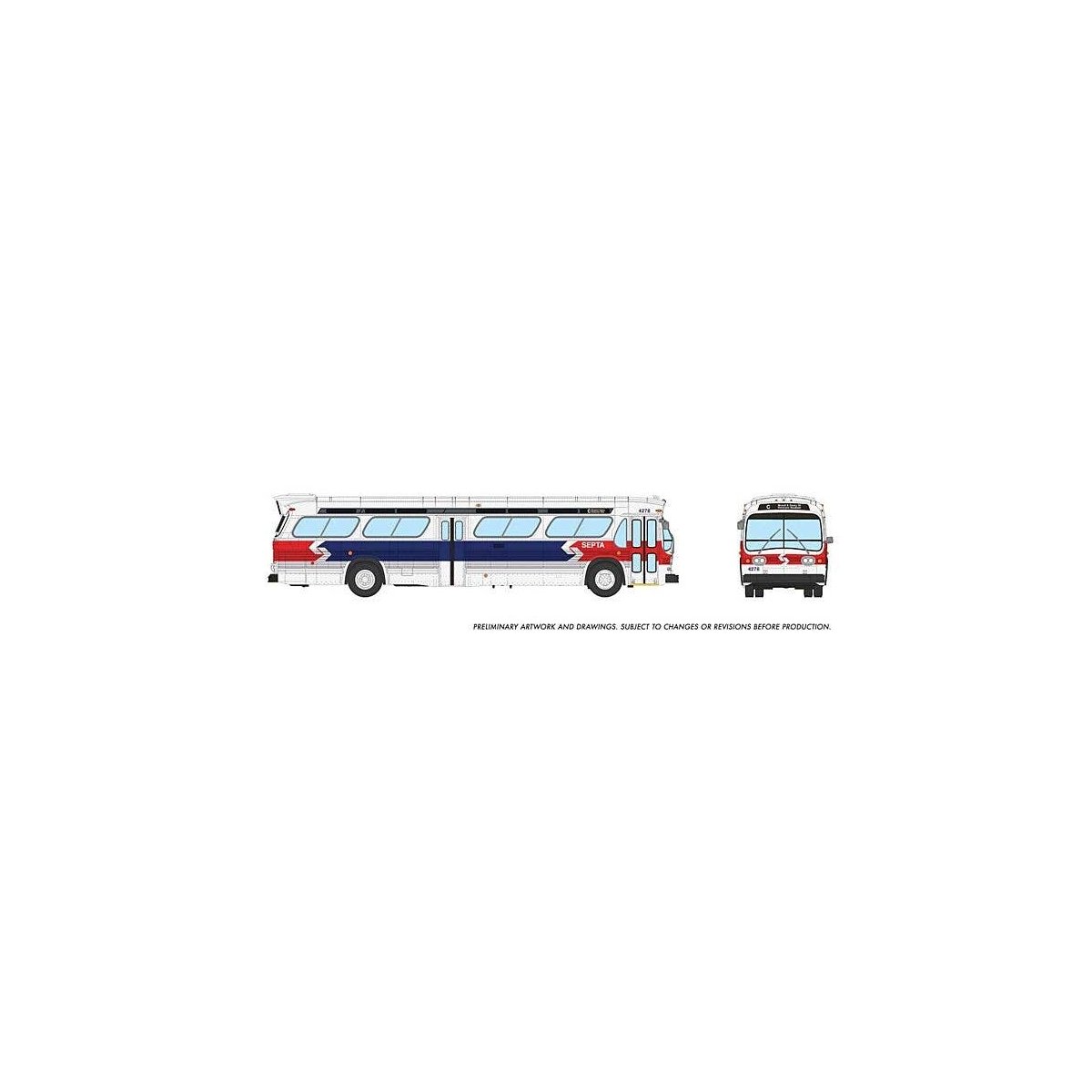 1959-1986 GM New Look/Fishbowl Bus - Deluxe Lighted - Assembled -- Philadelphia SEPTA 4278 (L, HO, Rapido Trains Inc 753162
