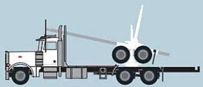 Peterbilt 379 Log Truck with Trailer - Assembled -- White, Black, N, Trainworx Inc 47982