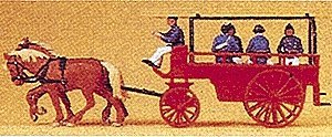 Emergency - Horse-Drawn Fire Equipment -- `Flying Squad` Personnel Wagon, HO, Preiser Kg 30427