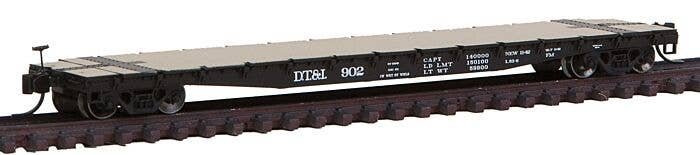 AAR 53` 6` 70-Ton Flatcar - Ready to Run -- Detroit, Toledo & Ohio (black), N, Intermountain Railway Company 68707