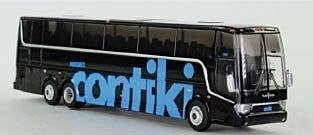 VanHool TX-45 Motorcoach Bus - Assembled -- Contki Tours (black, blue), HO, Iconic Replicas 870069