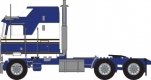 1970s Kenworth K100 Salem Tractor w/Aerodyne Sleeper Cab - Assembled -- Blue, White, N, Trainworx Inc 41062