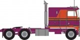 1970s Kenworth K100 Salem Tractor w/VIT Flat-Top Sleeper Cab - Assembled -- Burgundy, Orange, N, Trainworx Inc 41053