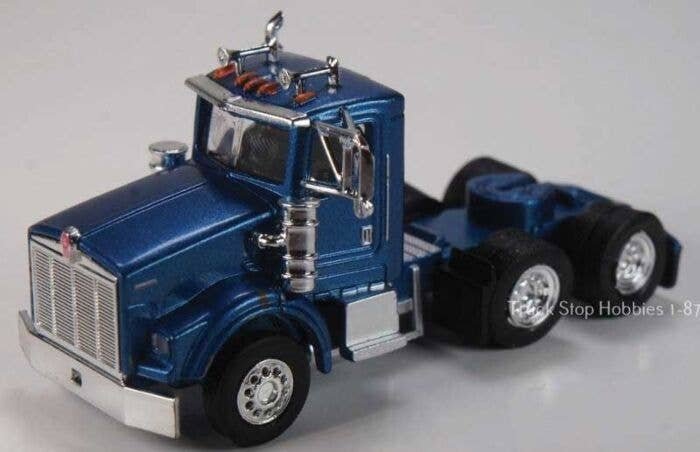 Kenworth T800 3-Axle Day-Cab Tractor Only 2 Pack - Assembled -- Blue, HO, Herpa Models 410662