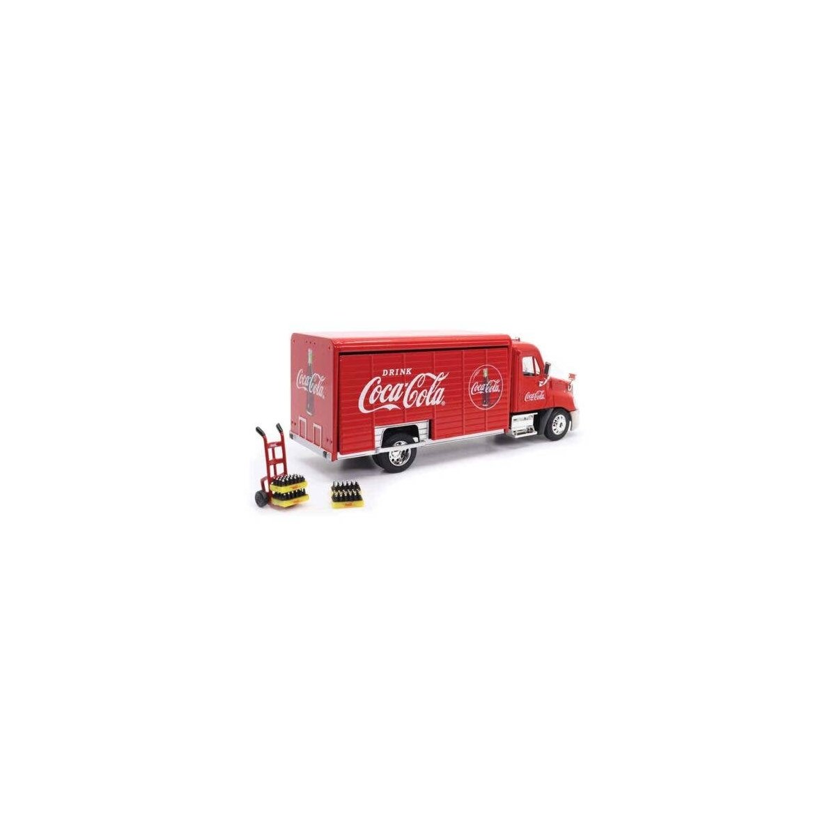 Beverage Delivery Truck w/Handcart, 4 Bottle Cases - Assembled -- Coca-Cola (red, white), 1/43, Atlas O 820061