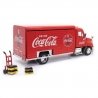 Beverage Delivery Truck w/Handcart, 4 Bottle Cases - Assembled -- Coca-Cola (red, white), 1/43, Atlas O 820061