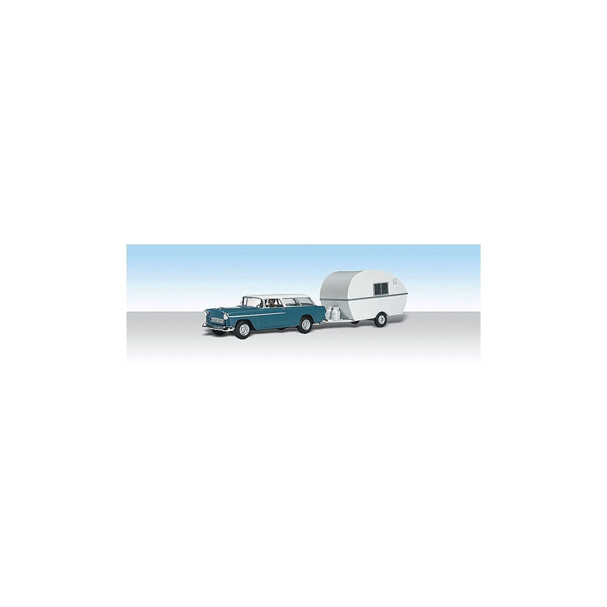 AutoScenes(TM) - Assembled -- Thompson`s Travelin` Trailer, HO, Woodland Scenics 5532