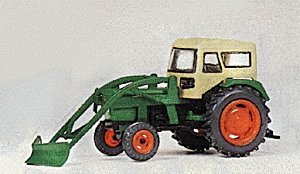 Farm Machinery Deutz Tractor D6206 Kit -- With Enclosed Cab, Snow Plow, HO, Preiser Kg 17924