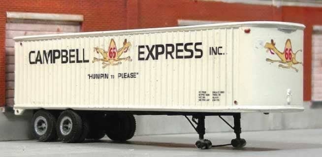 34′ Fruehauf Duravan Dry Van Trailer - Resin Kit -- Unpainted Resin Castings with Campbell E, HO, Sylvan Scale Models T0051