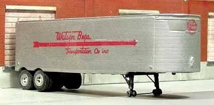 1951-1955 Fruehauf 34′ Stainless Steel West Coast Dry Van Trailer - Resin Kit -- Unpainted w, HO, Sylvan Scale Models T0232
