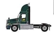 Freightliner Cascadia Raised-Roof 2-Axle Semi Tractor - Assembled -- ABF 5 (green, gray, yellow ′, N, Trainworx Inc 4259305