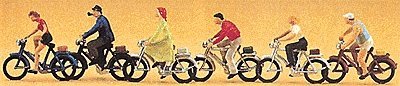 Recreation & Sports -- Bike Riders w/Bicycles, HO, Preiser Kg 10091