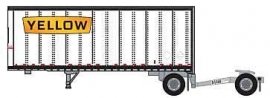 28′ Pup Van Trailer with Converter Dolly - Assembled -- Yellow 9 (white, orange Wide Lettering Lo, N, Trainworx Inc 4288509
