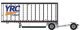 28′ Pup Van Trailer with Converter Dolly - Assembled -- YRC Freight 2 (white, orange, blue), N, Trainworx Inc 4289004