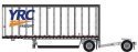 28′ Pup Van Trailer with Converter Dolly - Assembled -- YRC Freight 2 (white, orange, blue), N, Trainworx Inc 4289004