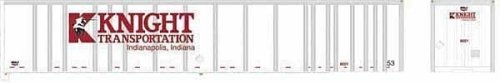 53′ Platewall Highway Trailer - Assembled -- Knight 8057 (white, red), HO, Bowser Manufacturing Co. 43294