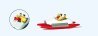 Pedal Boat w/Family -- Set 2 (white, red), HO, Preiser Kg 10683